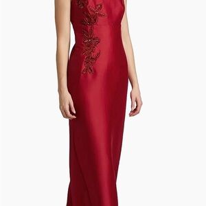Sachin + Babi Red Maxi Dress with Floral Accents Size 6 NWT